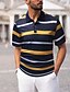 abordables Polos-Chemise de golf Chemise de tennis Homme chemises de golf Rayé Polyester Standard Col Col de Chemise