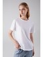 billige T-shirts-litb basic 100% bomulls-t-skjorte for damer ensfarget klassisk tee rund hals topp basic daglig bruk enkel mannlig t-skjorte