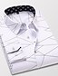 billige Skjorter til herrer-Herre Daglig Andre trykk Skjorte Grafisk Langermet Topper Forretning Grunnleggende Kneppet krage Lilla Svart Rød / Arbeid