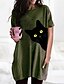 abordables T-shirts-Mujer Gato Graphic Diario Manga Corta Vestido camiseta Sayo Escote Redondo Básico Tops Negro Gris Vino S