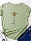 preiswerte T-shirts-Damen Festtage Bluse Grafik Rundhalsausschnitt Grundlegend Oberteile 100% Baumwolle Marineblau Rosa Olivgrün / Ausgehen