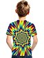 cheap Boys&#039; Tees &amp; Blouses-Boys T shirt Short Sleeve T shirt Tee Graphic Color Block Optical Illusion 3D Print Active Sports Streetwear Polyester Rayon Kids 3-12 Years 3D Printed Graphic Shirt