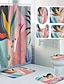 abordables Rideaux de Douche-motif de bande dessinée esthétique impression salle de bain rideau de douche toilettes de loisirs conception quatre pièces