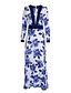 cheap Boho Dresses-Women&#039;s Maxi long Dress Swing Dress White Long Sleeve Print Floral V Neck Fall Spring Elegant 2022 S M L XL XXL / Summer / Plus Size