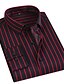cheap Men&#039;s-Men&#039;s Shirt Dress Shirt Collar Button Down Collar Striped White Blue Red non-printing Long Sleeve Daily Work Tops Basic Business