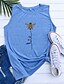 abordables Camisetas sin mangas-Mujer Camiseta sin mangas Chaleco Camiseta Gráfico Abeja Letra Escote Redondo Estampado Básico Tops Azul Piscina Morado Gris Claro