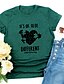 baratos T-shirts-Mulheres Casa Diário Camiseta Manga Curta Gráfico Coração Letra Decote Redondo Imprimir Básico Blusas Delgado Verde Azul Rosa S
