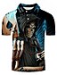 cheap Men&#039;s Shirts-Men&#039;s Golf Shirt Tennis Shirt Graphic Prints Skull 3D Print Collar Street Casual Short Sleeve Button-Down Tops Casual Fashion Cool Blue / Sports