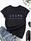 economico T-shirts-Per donna maglietta Pop art Testo Stampe astratte Rotonda Stampa Essenziale Top 100% cotone Rosa Nero Verde
