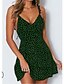 cheap Mini Dresses-Women&#039;s Short Mini Dress Strap Dress Green Blue Yellow Red Sleeveless Backless Polka Dot V Neck Spring Summer Chic &amp; Modern Hot Casual 2022 Slim S M L XL XXL 3XL