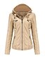 cheap Women&#039;s Coats &amp; Jackets-Women&#039;s Jacket Spring &amp;  Fall Street Causal Daily Wear Regular Coat V Neck Slim Fit Casual Jacket Long Sleeve Modern Style Solid Color Camel Apricot Black