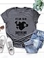 cheap T-Shirts-Women&#039;s Home Daily T shirt Tee Short Sleeve Graphic Heart Letter Round Neck Print Basic Tops Slim Green Blue Pink S