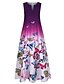 cheap Plus Size Collection-Women&#039;s Maxi long Dress A Line Dress Blue Purple Butterfly Sleeveless Print Color Gradient V Neck Summer Special Design Hot Casual 2021 Regular Fit XL XXL 3XL 4XL 5XL / Plus Size / Plus Size