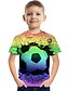 cheap Boys&#039; Tees &amp; Blouses-Boys T shirt Short Sleeve T shirt Tee Geometric Football 3D 3D Print Active Streetwear Polyester Spandex Kids Toddler Print 2-12 Years 3D Printed Graphic Shirt