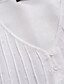 preiswerte Bluse-Damen Hemd Spitzenhemd Bluse Öse oben Baumwolle Einfarbig Täglich Spitze Taste Weiß 3/4 Ärmel Basic Brautkleider schlicht V Ausschnitt Sommer Frühling