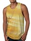 cheap Tank Tops-Men&#039;s Tank Top Undershirt Shirt Gradient Graphic Prints 3D Print Round Neck Daily Holiday Sleeveless Print Tops Casual Designer Big and Tall Yellow / Summer
