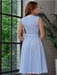 cheap New Arrivals-Mommy and Me Dress Striped Bow Light Blue Midi Sleeveless Basic Matching Outfits / Summer