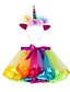 cheap Girls&#039; Skirts &amp; Shorts-Girls&#039; 3D Rainbow Skirt Summer Spring Active Cute Polyester Kids Toddler 1-12 Years Performance Party Birthday