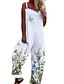 baratos Jumpsuits-Mulheres Macacão Floral Imprimir Comum Com Alças Reto Escola Casual Alças Finas Normal Branco S M L Outono