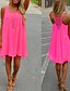 billige Super Sale-Dame Mini kjole Stroppekjole fluorescerende grønt Sort Hvid Ren farve Uden ærmer Sommer Forår Afslappet 2023 S M L XL XXL XXXL