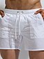 cheap Pants-Men&#039;s Sporty Casual Drawstring Elastic Waist Board Shorts Pants Inelastic Beach Swimming Solid Color Blue White Black M L XL XXL / Summer