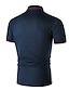 baratos Camisetas Masculinas-Homens Casual não imprimível Camisa de golfe Camisa de tênis Côr Sólida Manga Curta Blusas Simples Preto Branco Azul Marinha / Verão