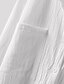 baratos Tops &amp; Blouses-Mulheres Camisa Social Blusa Côr Sólida Trabalho Diário Botão Bolsos Branco Manga 3/4 Roupa de rua Sólido Casual Colarinho de Camisa Verão Primavera