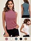 preiswerte Damenmode-Damen Tank Top Glatt Täglich Ausgehen Ärmellos Tank Top Stehkragen Basic Sexy 65%Cotton 35%Polyester Bodycon Weiß Schwarz Fuchsie M / Sommer / Handwäsche