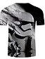 cheap Tank Tops-Men&#039;s Unisex Tee T shirt 3D Graphic Prints Alien 3D Print Crew Neck Plus Size Casual Daily Short Sleeve 3D Print Print Regular Fit Tops Basic Designer Big and Tall Black / White Black / Gray Gray