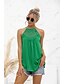 cheap Tops &amp; Blouses-Women&#039;s Plain Daily Weekend Sleeveless Camisole Vest Halter Neck Cut Out Patchwork Basic Essential Streetwear Tops Slim Green Black Blue S