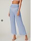cheap Women&#039;s Clothing-Women&#039;s Casual / Sporty Chinos Pants Beach Plain Mid Waist Blue Blushing Pink Black White Beige S M L XL
