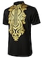 cheap Men&#039;s Shirts-Men&#039;s Party Shirt Tribal Short Sleeve Print Tops Basic Streetwear Wine Black White / Stand Collar