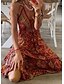 cheap Maxi Dresses-Women&#039;s Strap Dress Maxi long Dress Fuchsia Green Red Sleeveless Print Print Summer V Neck Elegant Sexy 2021 S M L XL XXL