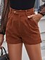 abordables Vêtements Femme-Femme basique Mode Short Pantalon Non Elastique Casual du quotidien Plein Noir Marron S M L XL