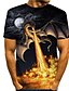 cheap Men&#039;s Tees &amp; Tank Tops-Dragon Mens 3D Shirt For Festival | Black Summer Cotton | Men&#039;S Tee Graphic Prints Round Neck 3D Daily Holiday Short Sleeve Clothing Apparel Designer Casual Big
