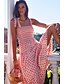 cheap Boho Dresses-Women&#039;s Strap Dress Midi Dress White stripes Pink Yellow Solid Color Sleeveless Summer Casual Daily 2022 S M L XL