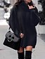 cheap Mini Dresses-Women&#039;s Sweater Dress Black Blue Pink Long Sleeve Winter Fall Stand Collar Winter Dress Fall Dress S M L XL 2XL 3XL