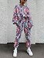 cheap Two Piece Sets-Women&#039;s Basic Streetwear Paisley Vacation Casual / Daily Two Piece Set Crew Neck Pant Loungewear Tracksuit Pants Sets T shirt Drawstring Print Tops / Loose