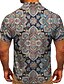 cheap Men&#039;s Shirts-Men&#039;s Street 3D Print Shirt Floral Graphic Prints Short Sleeve Button-Down Tops Casual Fashion Classic Breathable Blue