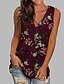 cheap Tank Tops-Women&#039;s Tank Top Vest T shirt Bohemian Theme Floral V Neck Print Boho Tops Blue Wine Black