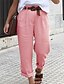 baratos Roupa de Mulher-Mulheres Básico Casual Diário Calças Calças Sem Elasticidade Casual / Diário Tecido Azul Rosa Caqui Bege S M L XL XXL / Lavar Separadamente / selecione um tamanho acima do seu tamanho habitual