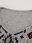 abordables Tops de talla grande-Mujer Talla extra Tops Tribal Estampados Camiseta Manga Larga Estampado Casual Pijo Escote en Pico Poliéster Diario Otoño Primavera / Verano / Talla Grande