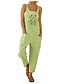 cheap Jumpsuits &amp; Rompers-Women&#039;s Overall Pattern Casual School Casual Sleeveless Regular Fit Green Blue White L XL 2XL Summer / Plus Size