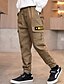 cheap Boys&#039; Pants-Kids Boys&#039; Pants Khaki Black With Pockets Solid Colored Logo Letter School Casual Daily Wear Cotton Basic Casual Sports 4-13 Years / Fall / Spring