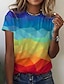 preiswerte Meistverkaufte Oberteile-Damen T Shirt Farbblock Bedruckt Täglich Wochenende Basic Kurzarm Rundhalsausschnitt Gelb
