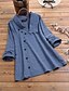 cheap Best Selling Plus Size-Women&#039;s Plus Size Tops Blouse Shirt Check Long Sleeve Button V Neck Spring Blue Red