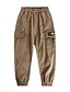 cheap Boys&#039; Pants-Kids Boys&#039; Pants Khaki Black With Pockets Solid Colored Logo Letter School Casual Daily Wear Cotton Basic Casual Sports 4-13 Years / Fall / Spring