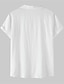 baratos Men&#039;s-Homens Camisa Social Côr Sólida Aberto para a Lateral Casual Diário Manga Curta Botão para baixo Blusas Casual Moda Respirável Confortável Branco Preto Amarelo