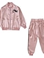 preiswerte Kleidersets für Mädchen-Kinder Mädchen Kleidungsset Langarm Rosa Einfarbig Aktiv Strassenmode