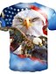 cheap Tank Tops-Men&#039;s Unisex Tee T shirt Shirt Graphic Prints Eagle 3D Print Round Neck Plus Size Casual Daily Short Sleeve Print Tops Basic Fashion Designer Big and Tall Blue